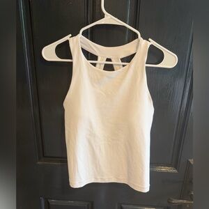 Athleta White Cutout Tank Top, built in bra, Small
